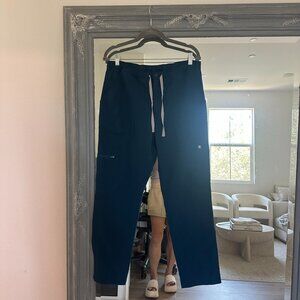 FIGs Blue Drawstring Cargo Scrub Pants Technical Collection Size Large
